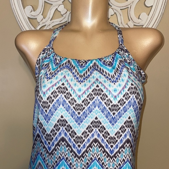 PRana women’s medium dress knee shelf bra stretch Quinn racer back Chevron - Picture 3 of 11